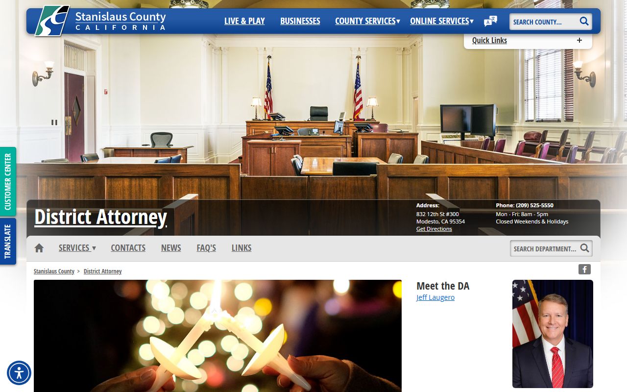 Stanislaus County District Attorney prosecution role for court records after arrest